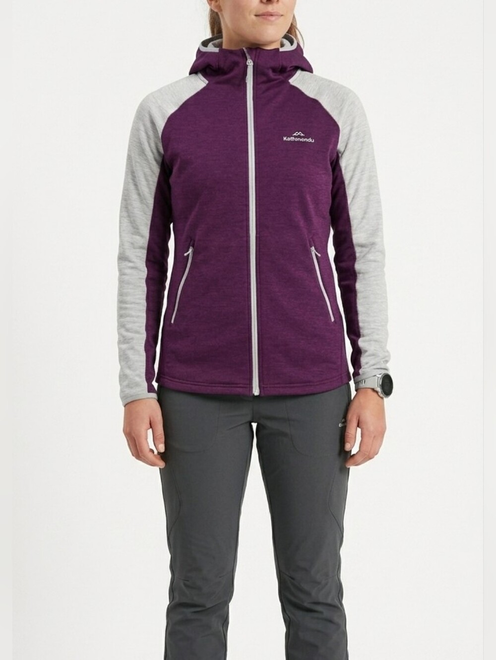 Kathmandu Full Zip Hooded Sweatshirt Purple